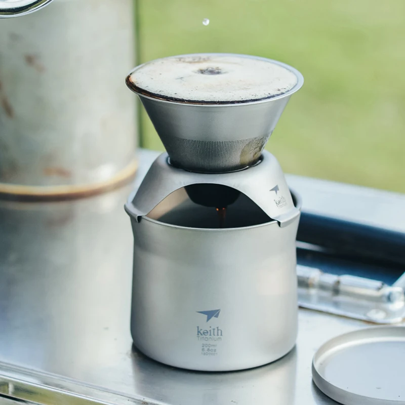 2018 Keith taza 220 mlTitanium té Ultralight Camping hervidor cafetera titanio colador para tetera ti3911