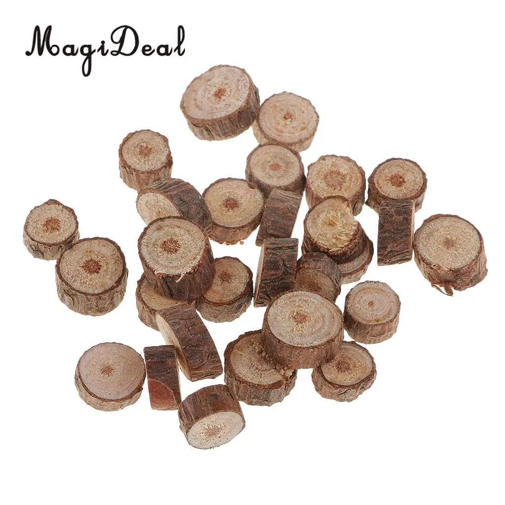 100pcs 5-10mm Natural Pine Wood Slices Logs Discs for DIY Crafts Wood Tree Rustic Wedding Decoration Wooden Pile Ornaments