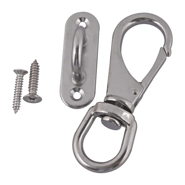 

M5 Ceiling Hook Hammock 3pcs Swing Hook Multi-use Swivel Eye Snap Hook 1# with Self-tapping Screws Swing Chair Hammock Hanging