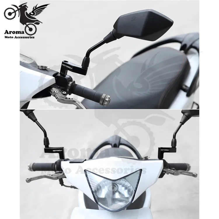 1 pair extra motorbike rear view mirror clamp kit additional moto rearview mirrors adpater
