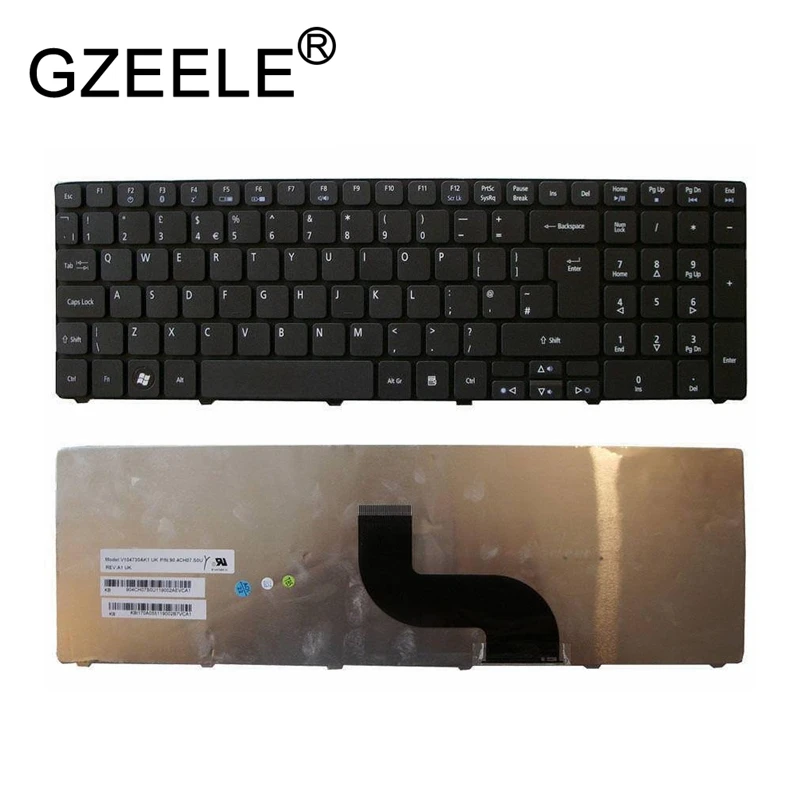 GZEELE новый для ноутбука ACER TRAVELMATE 5335 5344 5735 5740 5744 Клавиатура Великобритании макет КБ. i170A. 227 заменить клавиатуры Черный QWERTY