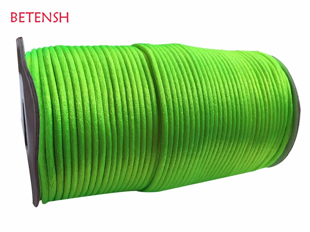 

2.5mm Neon Green Nylon Cord+Jewelry Findings Accessories Rattail Stain Macrame Rope Bracelet Beading Cords 250m/roll