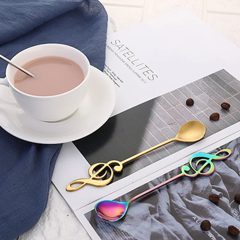 

Musical Notes Spoon Creative Gift Music Bar Stirring Spoon Kids Mug Coffee Ice Cream Spoon 304 Stainless Steel