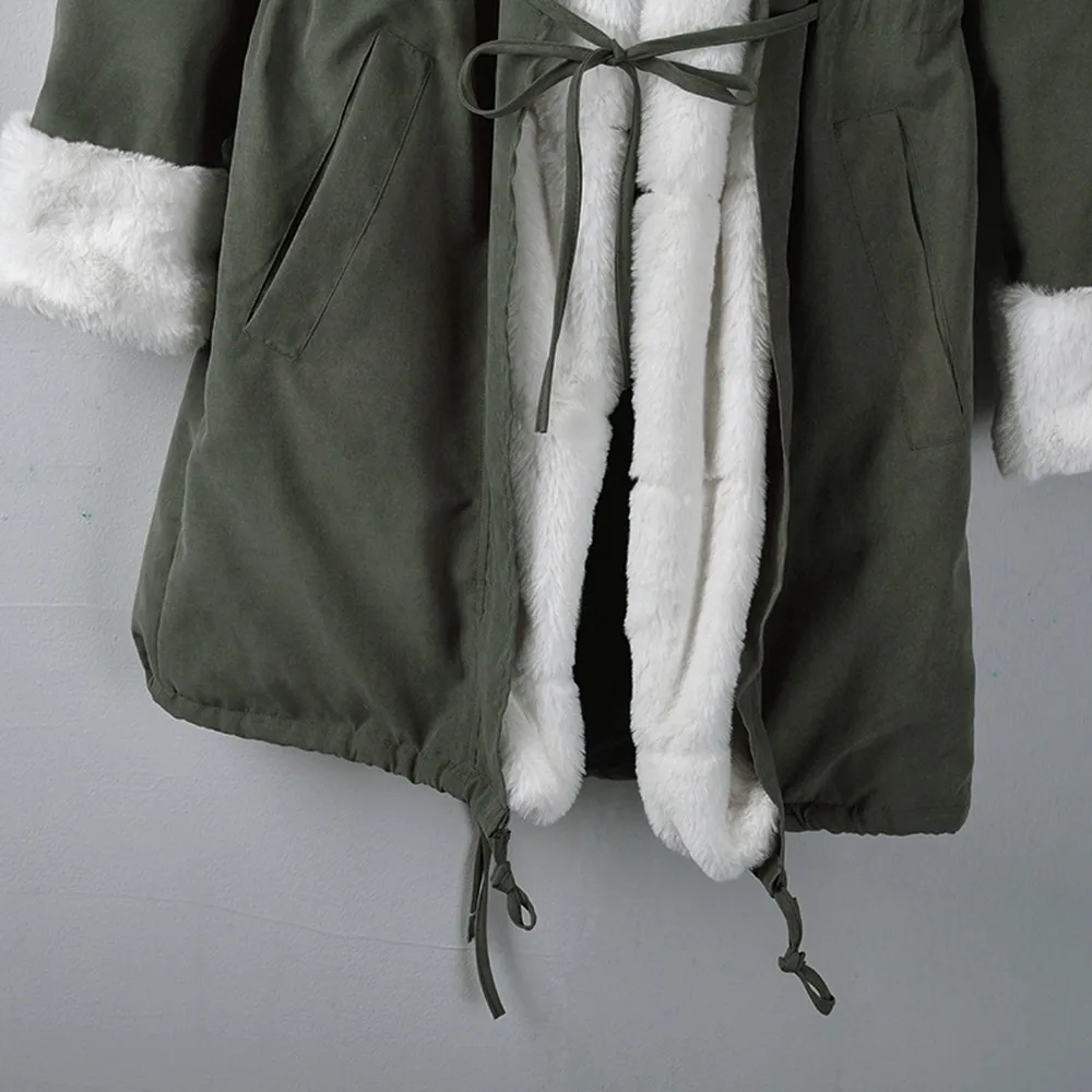 Модная зимняя Толстая теплая зимняя куртка для женщин с длинными рукавами лоскутный мех с капюшоном рыбий хвост пальто парки Повседневная одежда пальто