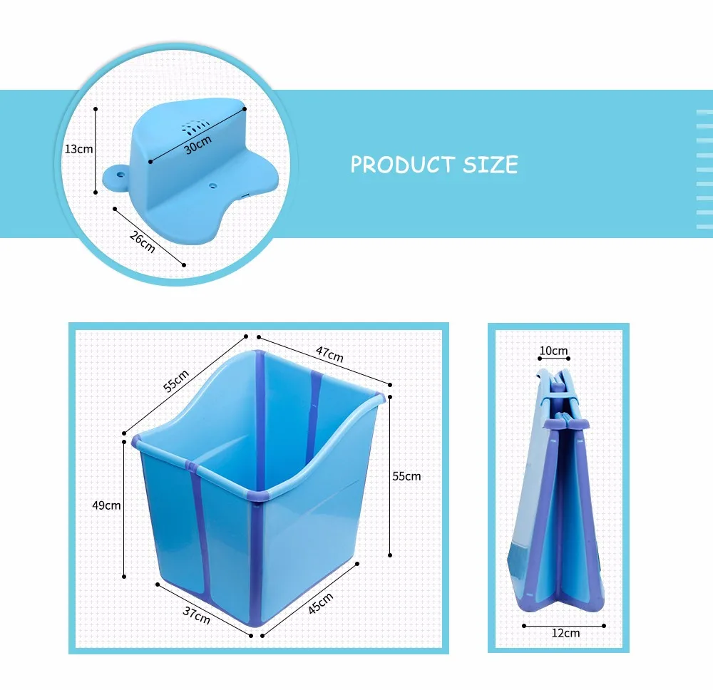 3 Цвета Большая складная детская Ванна безопасный, не содержит БФА материал утолщенная Вертикальная Ванна ведро с противоскользящей присоской для детей