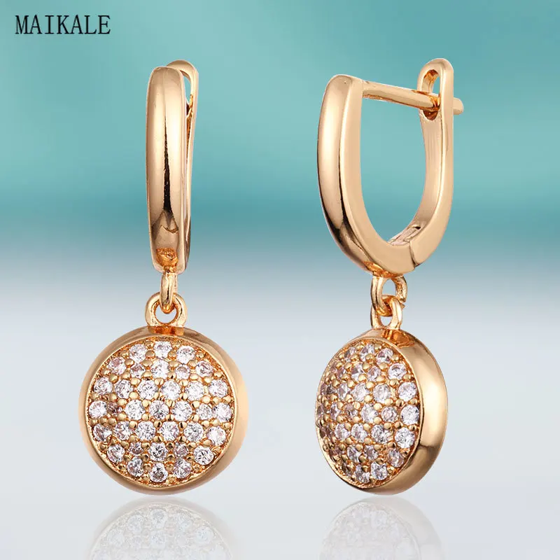 

MAIKALE Simple Cubic Zirconia Ball Stud Earrings for Women Gold Silver Zircon Drop Charm Earings Fashion Korean Fashion Jewelry