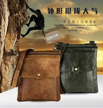 Free shipping 2016 genuine leather bag casual fashion bag messenger bag brief satanisms
