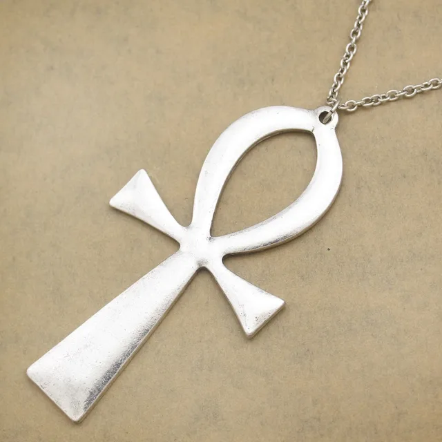 Collana Ciondolo Croce Ankh Acciaio Simbolo Di Antico Egitto Amuleto - Foto 3