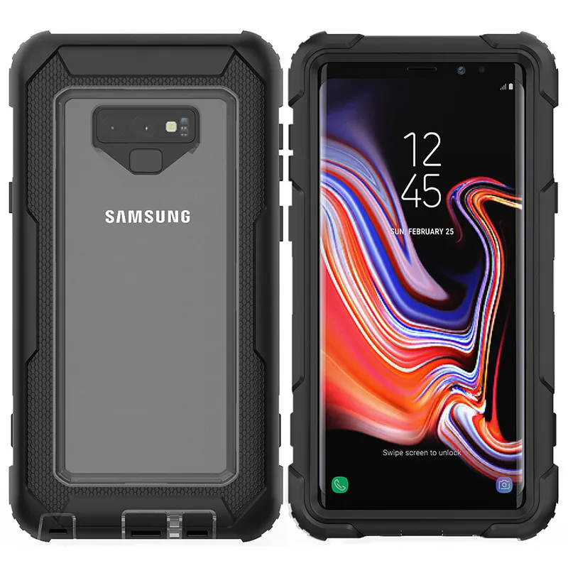 

Transparent Hybrid TPU+PC Cover for Samsung Galaxy S9 S9Plus Shockproof Full Body Impact Protection Case for Galaxy Note9 Capa