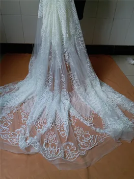 

New Arrival african Tulle lace fabric with glitter in white African net lace lbz-20156 for women dress