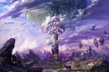 

TERA ONLINE fantasy adventure game magic tower 4 Sizes Home Decoration Canvas Poster Print