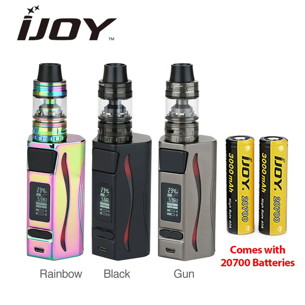 

234W IJOY GENIE PD270 TC Kit with 4ml Captain S Tank Atomizer & 6000mAh Dual 20700 Battery Box MOD Electronic Cigarette Vape Kit