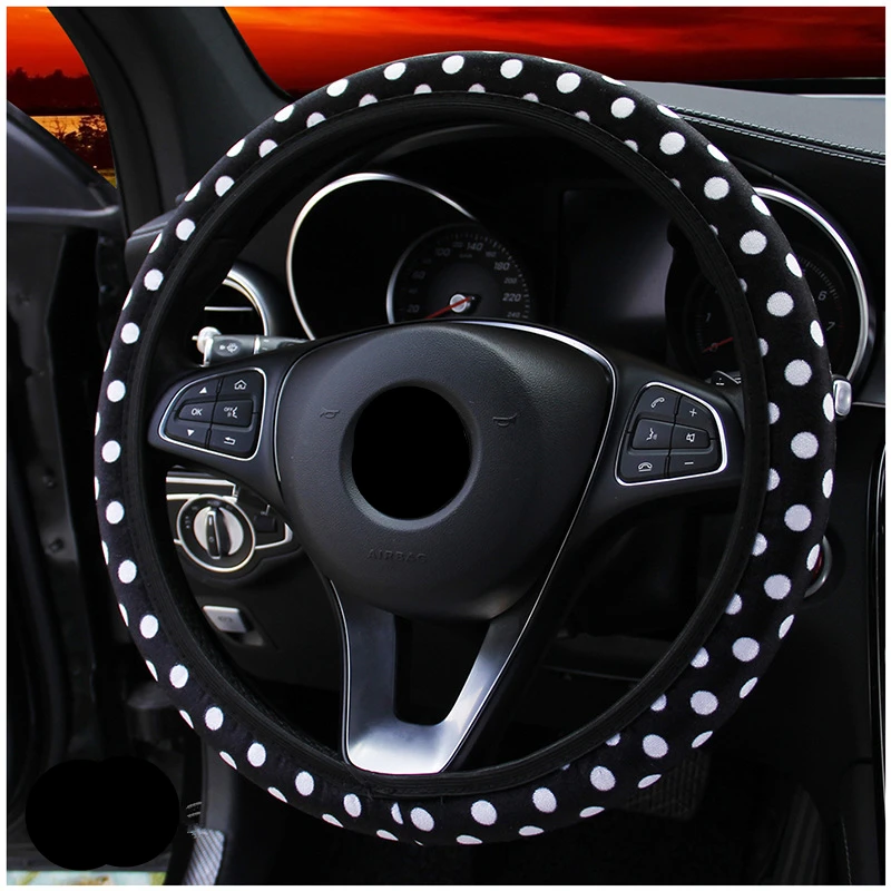 

Steering Wheel Cover DIY Wheel Cover Soft Plush Steering-Wheel Car Styling Interior Car Accessories Funda Volante