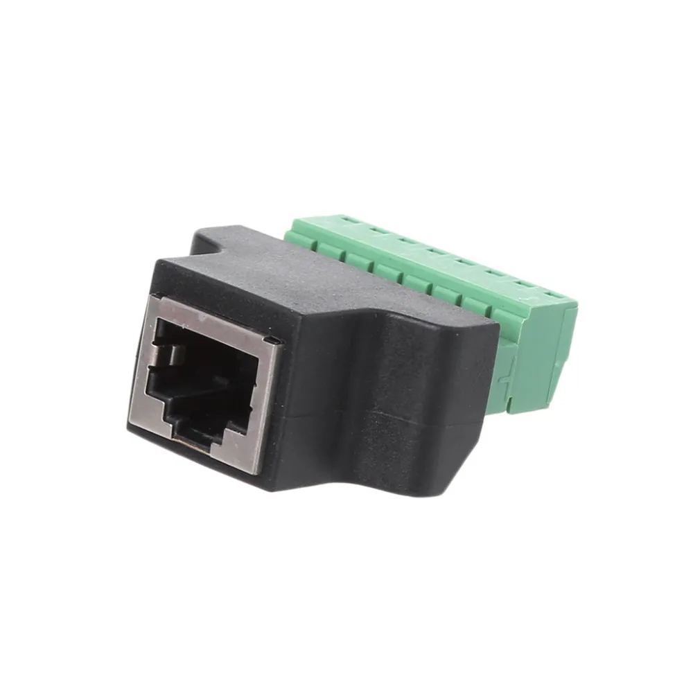 RJ45 Женский Винтовые клеммы 8 контактный разъём Ethernet коаксиальный кабель