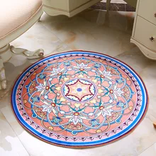 Европейский модный простой ковер для гостиной спальни бархатный фланелевый круглый коврик для ванной комнаты мягкий для чайного столика, дивана tepetes 60/80/140