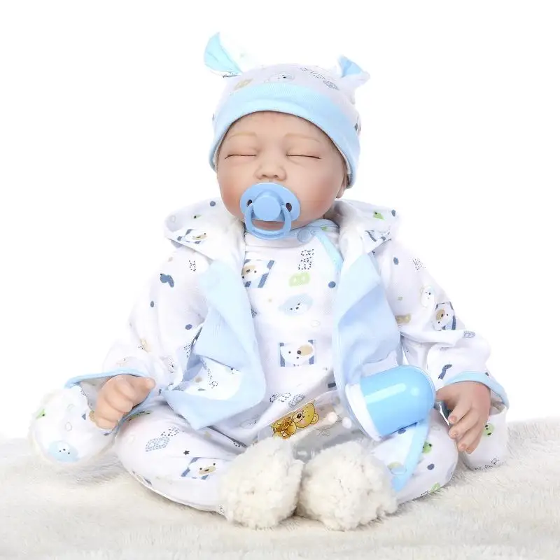 55cm reborn babies real dolls for sale silicone newborn baby sleeping doll	toys for girls boneca