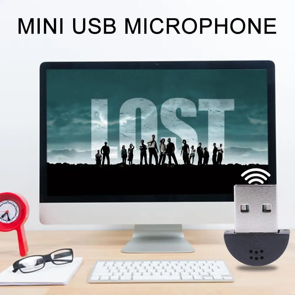 Мини USB микрофон для ПК компьютера ноутбука настольный аудиоадаптер USB2.0