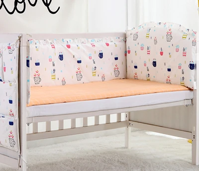 5 шт. Детские бампер кровать вокруг хлопка печати кроватка бампер Пеленальные принадлежности Набор для новорожденного Простыни, (4 бампер +