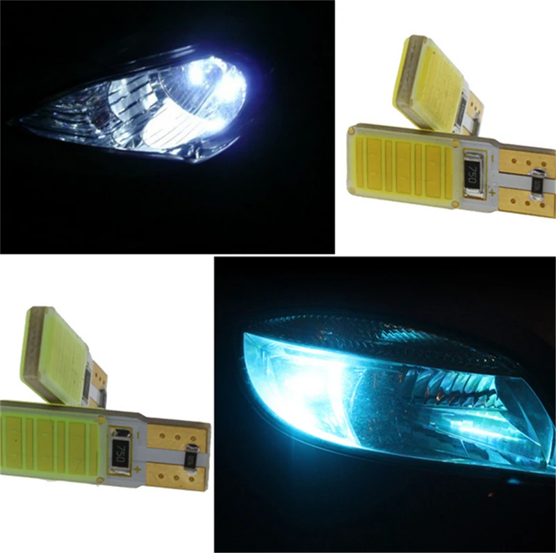

4pcs/Lot High Power Canbus No Error Led DC12V T10 COB Car Bulb Lamp Interior Parking Bright Blue/Ice Blue/Red/White Univera Auto