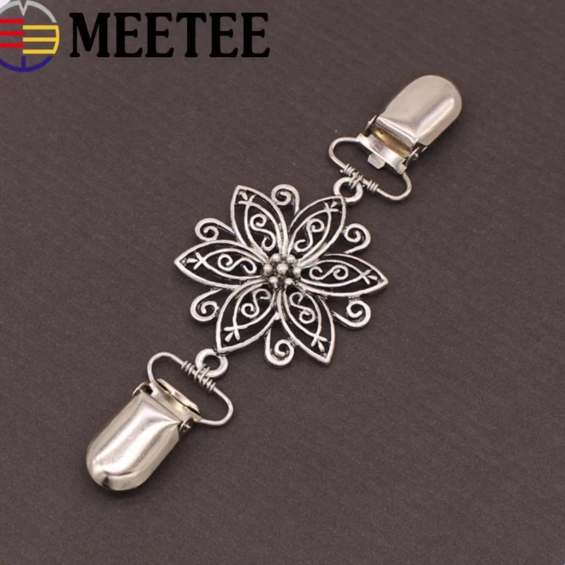 

European Retro Cardigan Clip Clothes Metal Buttons Hollow Decorative Buttons Buckles Garment Sweater Pins Brooch DIY Crafts