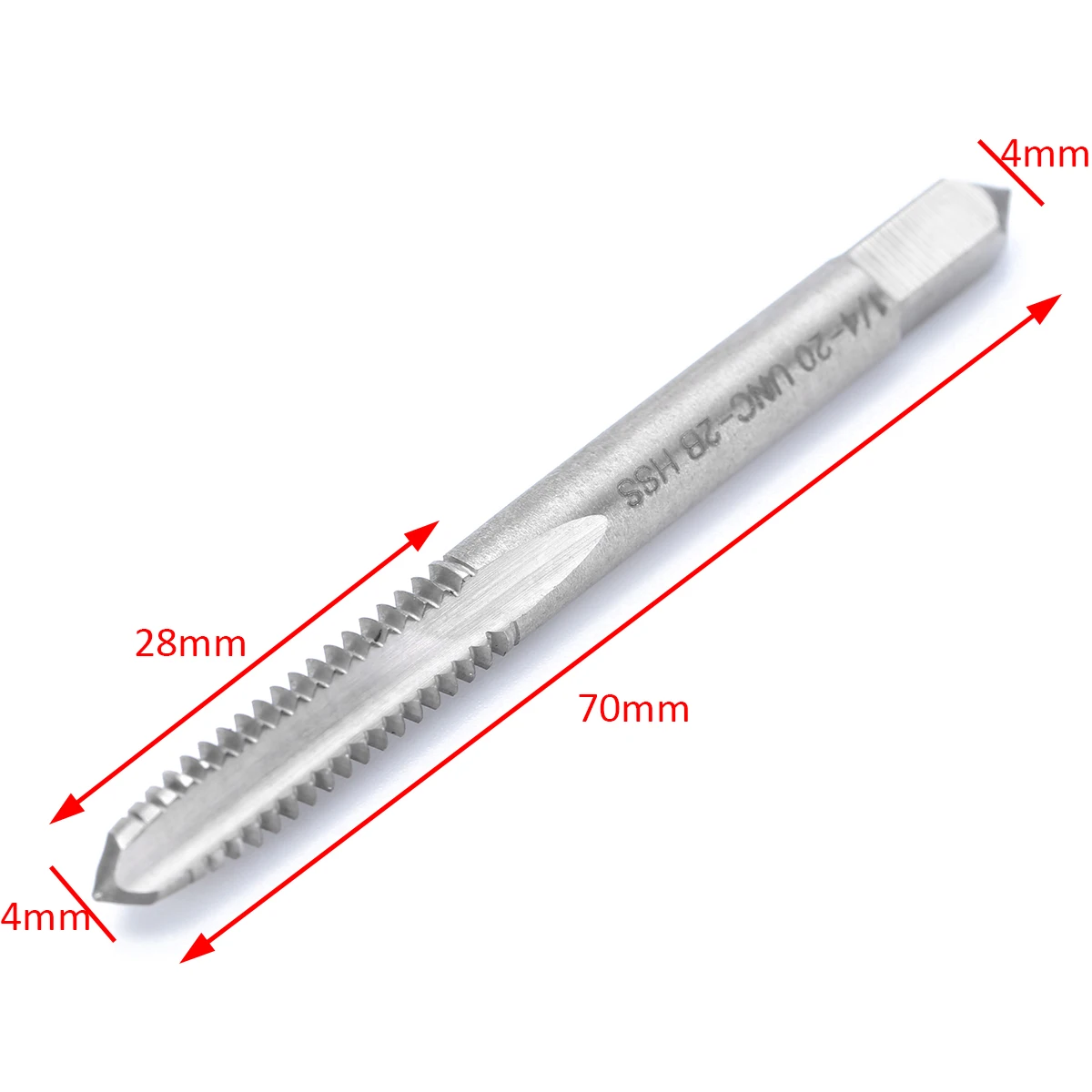 1pc 1/4-20 UNC-2B HSS Right Hand Thread Drill Screw Tap 70mm Spiral Point Straight Flute Hand Drilling Tools Mayitr