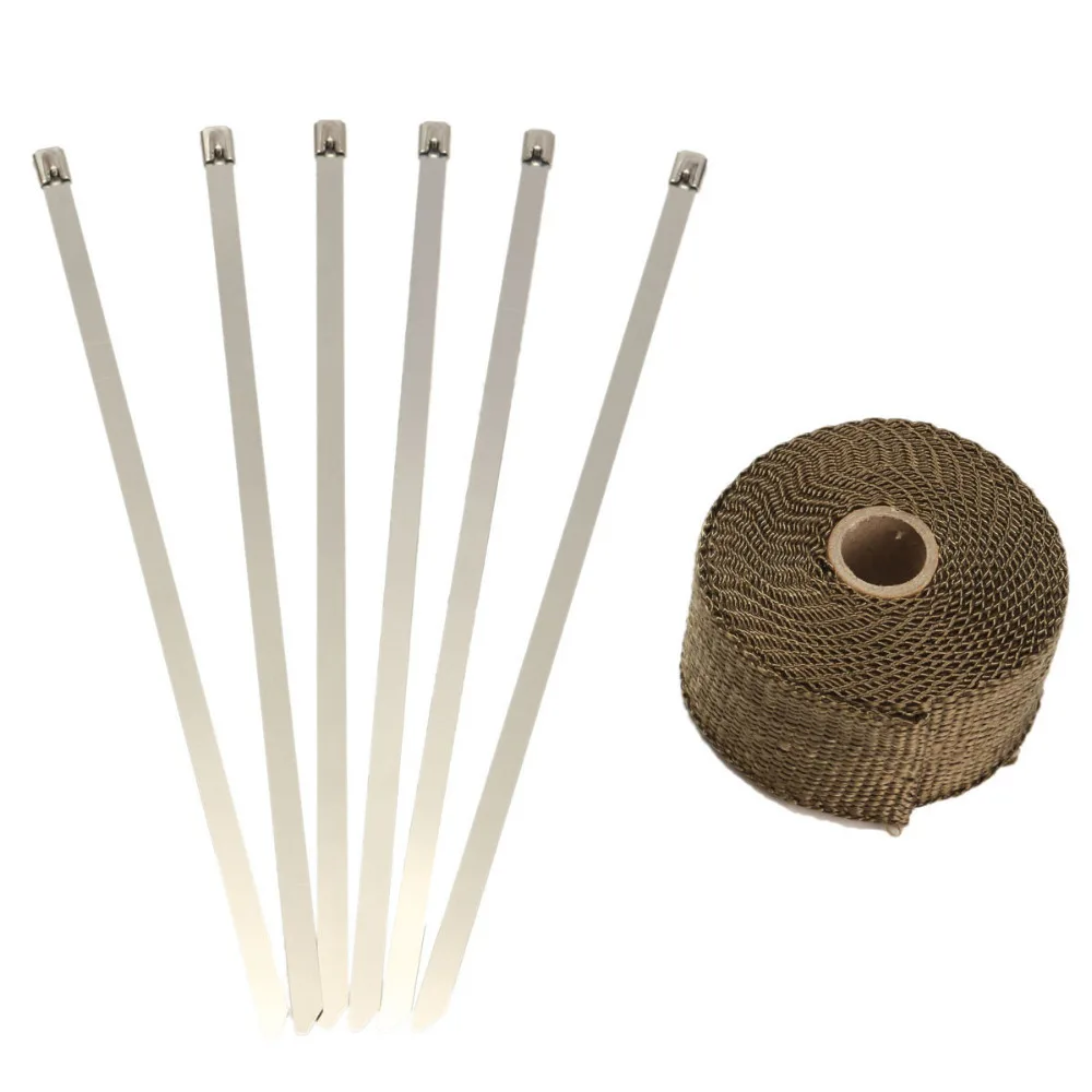 Buy 10mx5cm Titanium Exhaust Pipe Header Heat Wrap