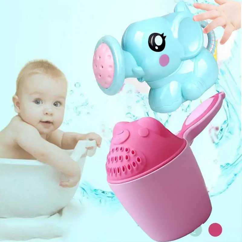 Cartoon Baby Bath Caps Baby Shampoo Cup Children Bathing Bailer Baby Shower Spoons Child Washing Hair Cup Kids bath tool