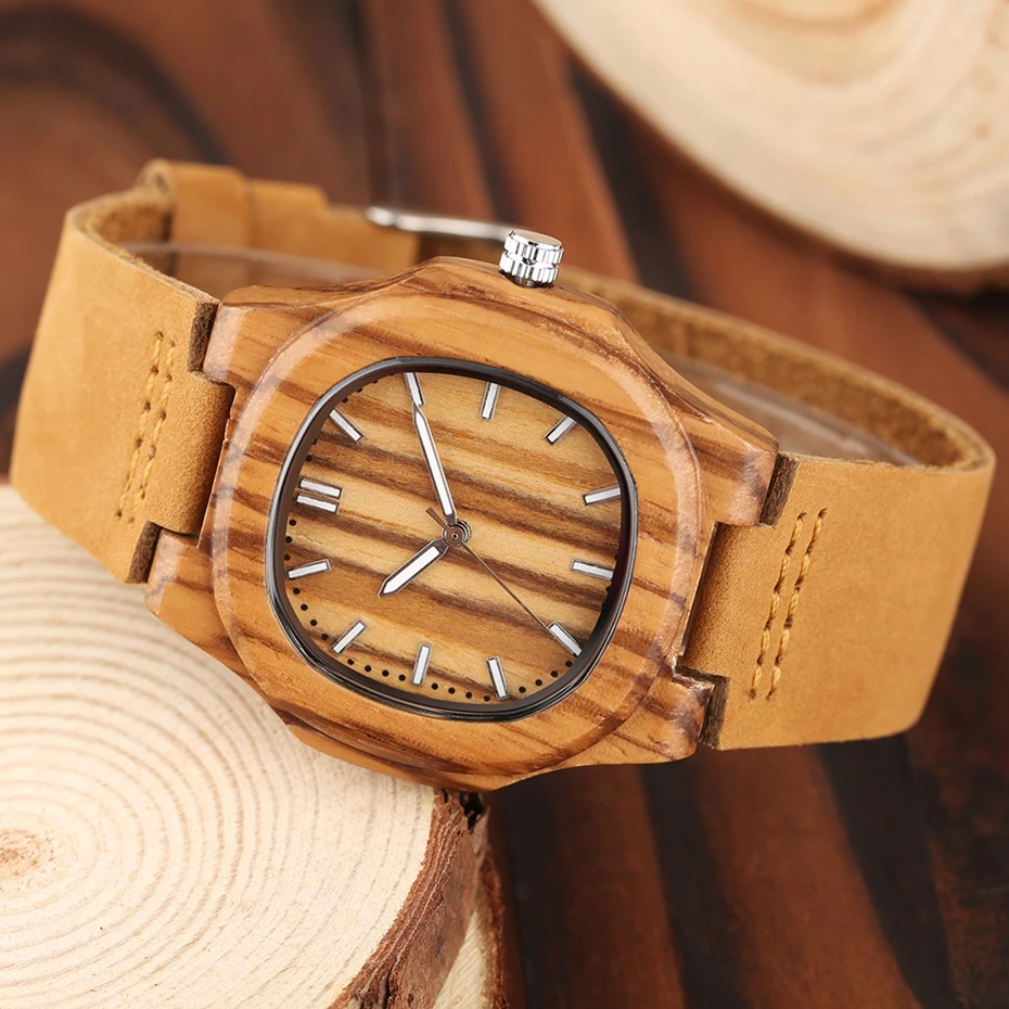 2017 New arrivals Wood Watch Natural Light Wooden Face Fashion Genuine Leather Bangle Unisex Gifts for Men Women Reloj de madera Christmas Gifts (22)