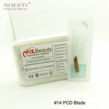 PCD 14 контактов медная жесткая игла Лезвия Перманентный макияж иглы для татуировки лезвие микроблейдинг иглы Прочное Лезвие диаметр 0,25 мм 50 шт в партии