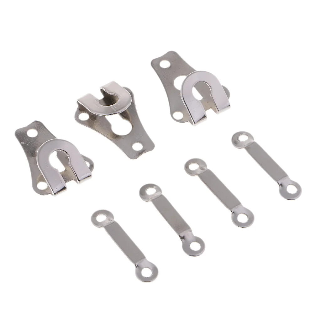 50 Sets Metal Sew On Hook & Eye For Trouser Skirt Sewing Fasteners Silver 20*14mm