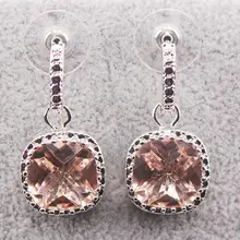 Новые морганитовые женские 925 пробы серебряные серьги с кристаллами TE453