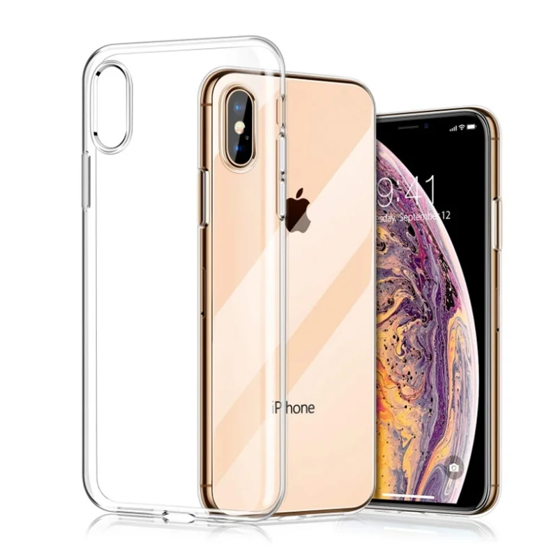 

Crystal Clear Transparent TPU Cover for Iphone Xr Xs Max X 6 6s 7 8 Plus Anti-scratch Phone Case