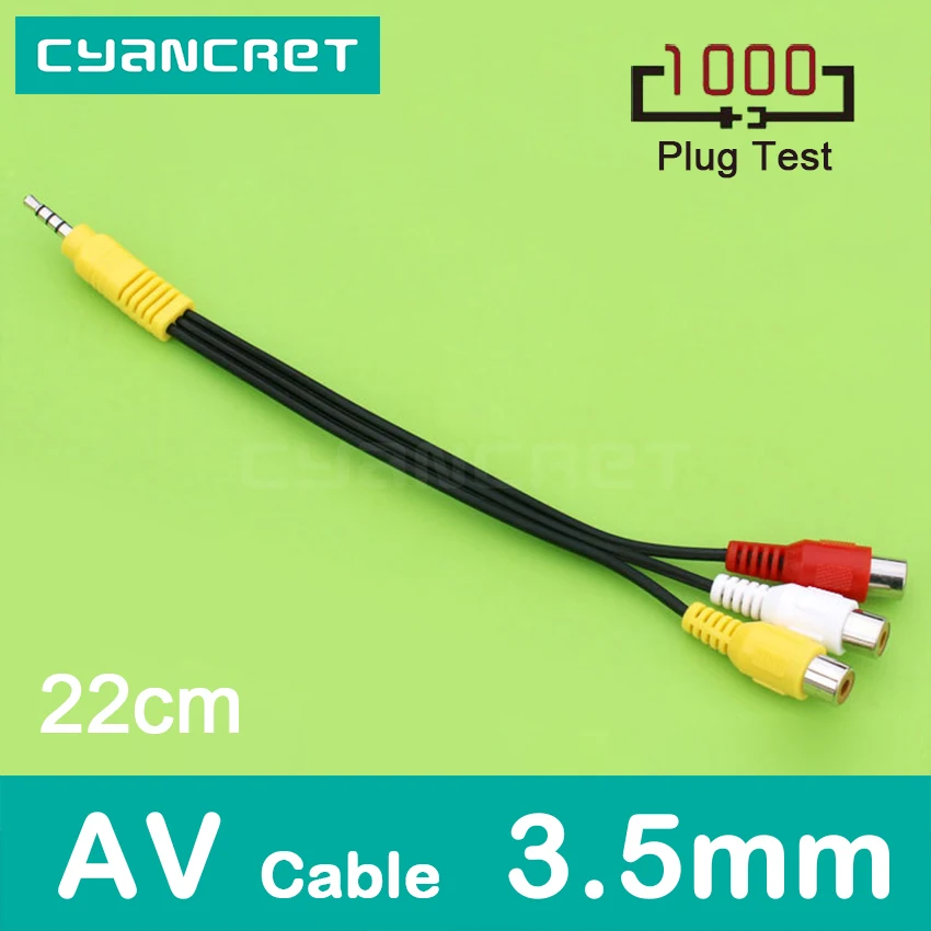 Av кабель 3 5 мм Jack to RCA Male Female 22 см аудио видео для телеприставки ТВ монитор проектор