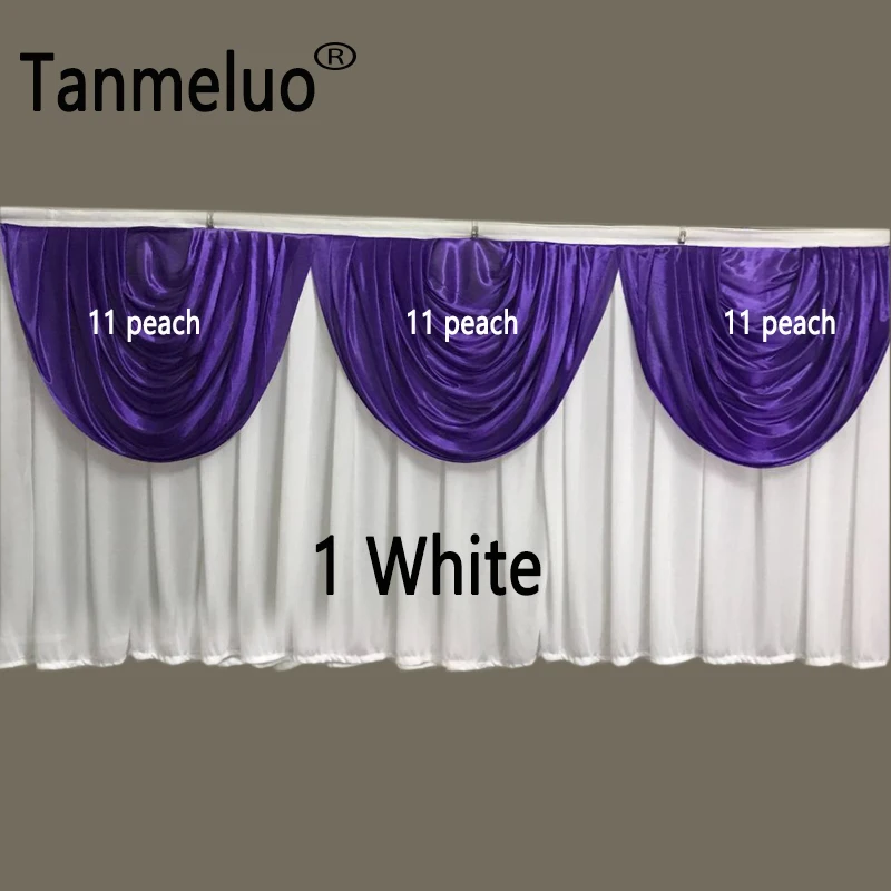 

79cm height x 460cm width white and peach wedding table skirts for event party decoration