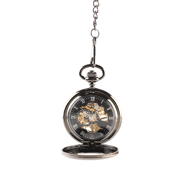 Retro Steampunk Skeleton Mechanical Fob Pocket Watch Clock Pendant With Necklace Retro Steampunk Skeleton Mechanical Fob Pocket Watch Clock Pendant With Necklace