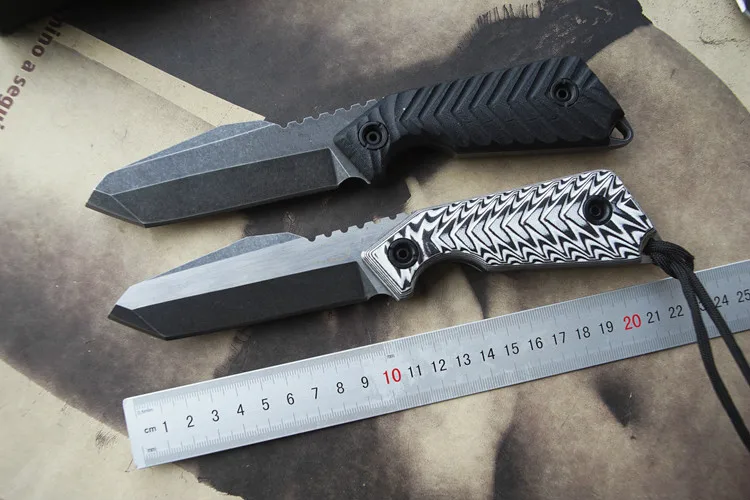 

Imported integrated keel cold steel super grade DC53 fixed blade 62-63hrc hardness 3D molding G10 tactical life saving knife