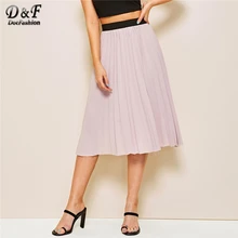 Dotfashion комплект пуловер+ кожаная юбка женская летняя элегантная юбка-халат Весенняя женская модная юбка миди с высокой талией