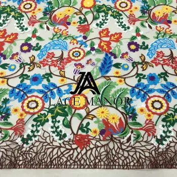 

2019 latest high quality Africa cotton cord lace, wedding dress lace fabric net Swiss french tulle embroidery lace fabric 5 yard