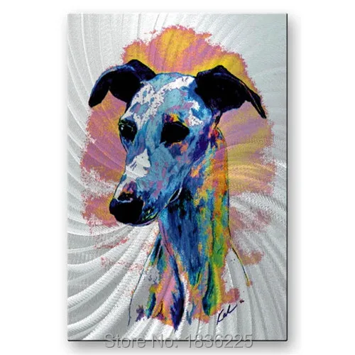 

Free shipping handmade dogs oil paintings on canvas modern100% Best Art colorful dog oil painting directly from artis