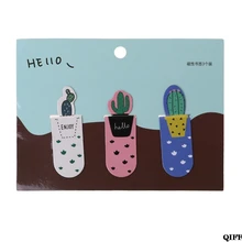 Прямая поставка& 3 шт./компл. свежий милый кактус магнитные закладки канцелярские принадлежности для школьных канцелярских товаров APR29