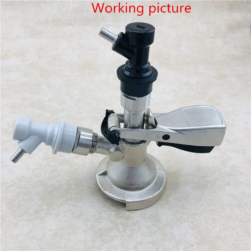 Sankey to Ball Lock Keg Coupler Adapter Conversion Kit Gas Post With Cornelius Keg Ball Lock Disconnect (3)