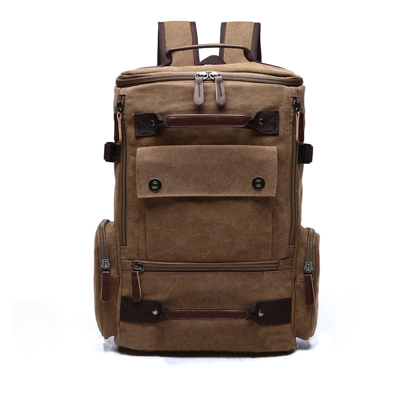 

2018 Canvas Leather Men Travel Bags Large Capacity Multi-function Male Casual Vintage Backpack