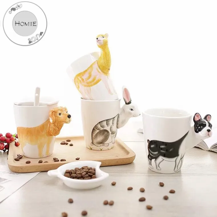 HOMIE lovely Animal Ceramics Coffee Mug Large Capacity 360ml Animal Mugs creative Drinkware Coffee Tea Cups Novelty Gifts milk 11
