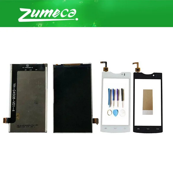 

High Quality For Micromax D320 D 320 YH-S4503-HL-V01 LCD Display Screen+Touch Screen Digitizer Black White Color With Tape