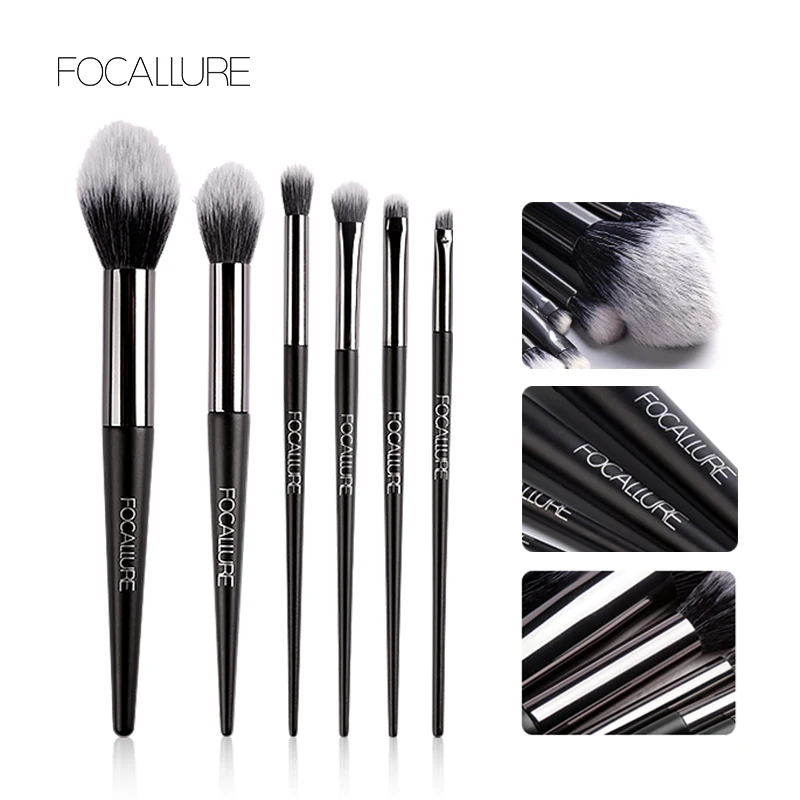 

FOCALLURE 6PCS Makeup Brushes Tool Set Cosmetics Foundation Powder Eyeshadow Applicator Make Up Brushes