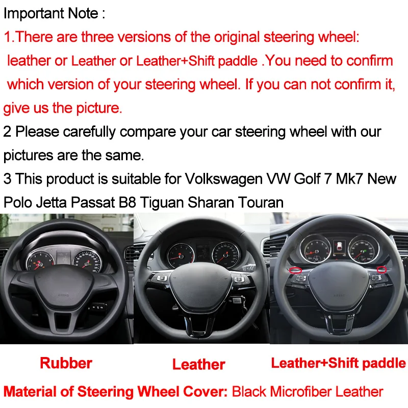 Ручная швейная рулевого колеса автомобиля крышки замшевые для Volkswagen VW Golf 7 Mk7 новые поло Jetta Passat B8 Tiguan Sharan Touran