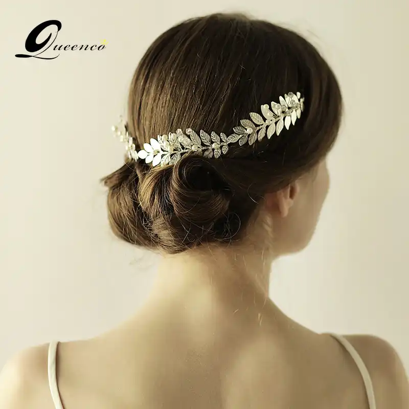 Silver Gold Color Bridal Wedding Hair Accessories Leaves Girls