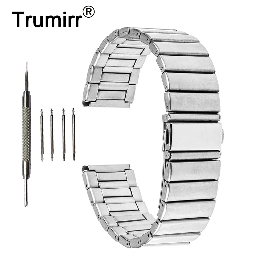 

22mm Stainless Steel Watch Band for Samsung Galaxy Gear 2 R380 Neo R381 Live R382 Moto 360 2 Gen 46mm 2015 Link Strap Bracelet