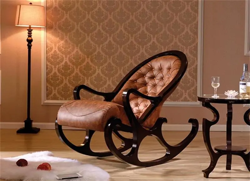 Retro and elegant solid wood rocking chair recliner suitable for the living room good quality chairs antique wooden furniture Retro and elegant solid wood rocking chair recliner suitable for the living room good quality chairs antique wooden furniture