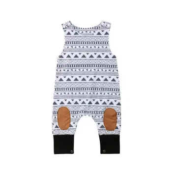 

Canis Baby Boys Girls Geometric Cotton Romper